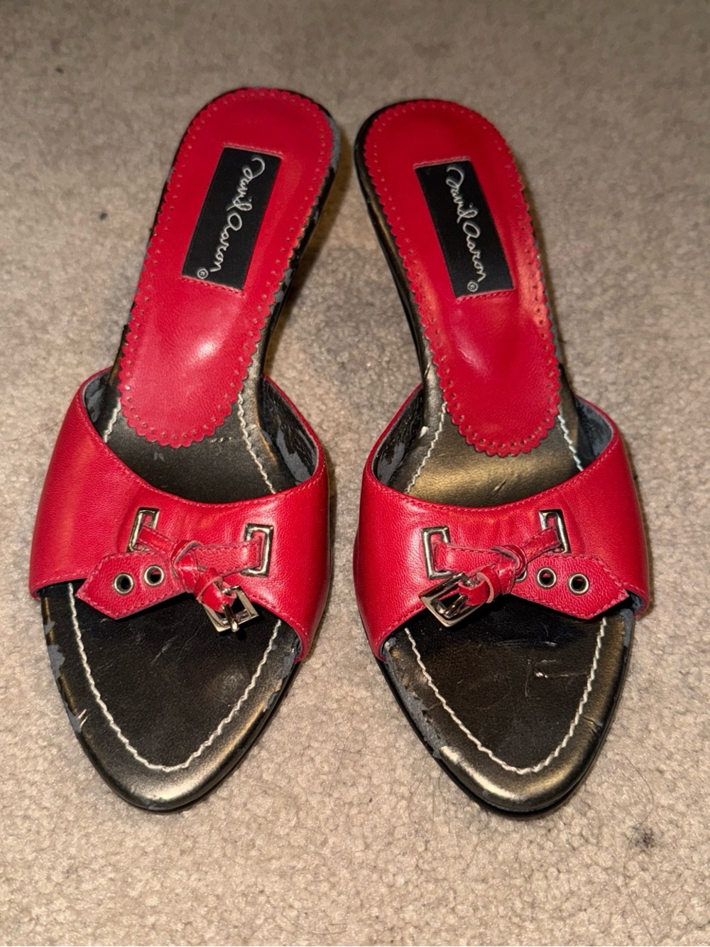 vintage cherry red kitten heels